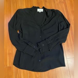 Ba&sh black blouse, long sleeves, ruffle detail. Size 2 which is Medium.
